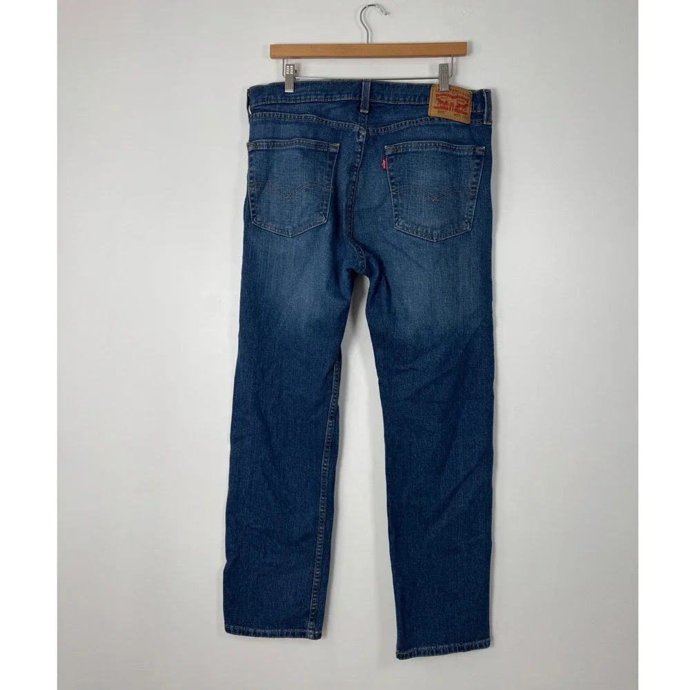Classic Levi's Mens 36x32‎ 505 Regular Fit Jeans Blue Medium Wash Stretch Denim